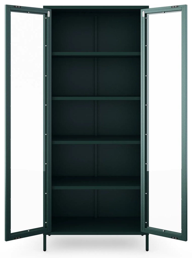 Vitrína ANGELO, 800 x 1850 x 450 mm, Modern: fľaškovo zelená