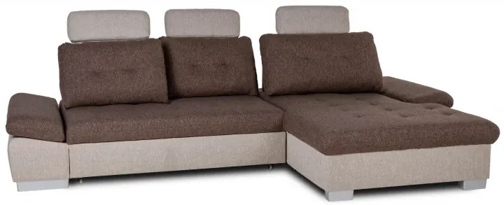 Moderná rohová sedacia súprava DIOR s rozkladom, hnedá (orion 3040 06/02), Ľavá