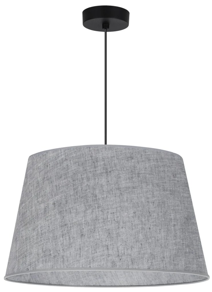 Závesné svietidlo Len, 1x šedé textilné tienidlo, (fi 44 cm), b