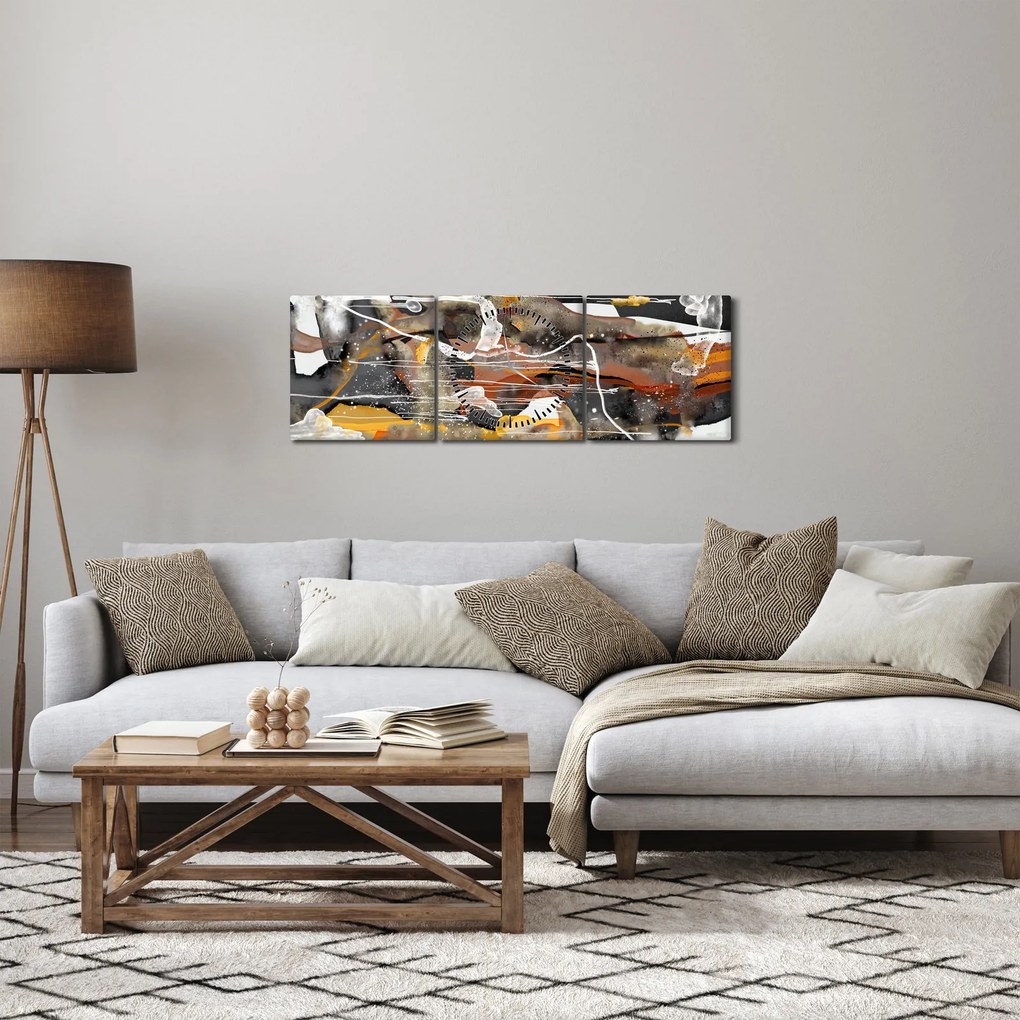 Obraz - Abstrakcia (s hodinami) (90x30 cm)