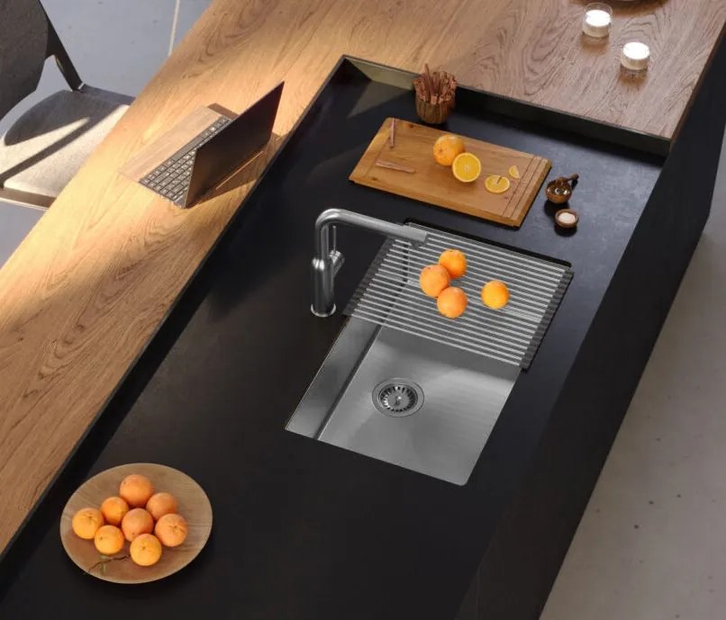 Quadron ANTHONY, oceľový drez 740x440x205 mm, brúsená oceľ, ZLE-90056