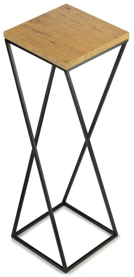 Květinový stojan LOFT I 70 cm černý/dub lancelot