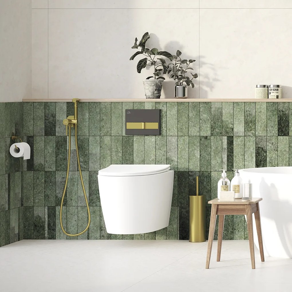 Laveo WC kefa Miri - ALM_G50S, zlatá lesk