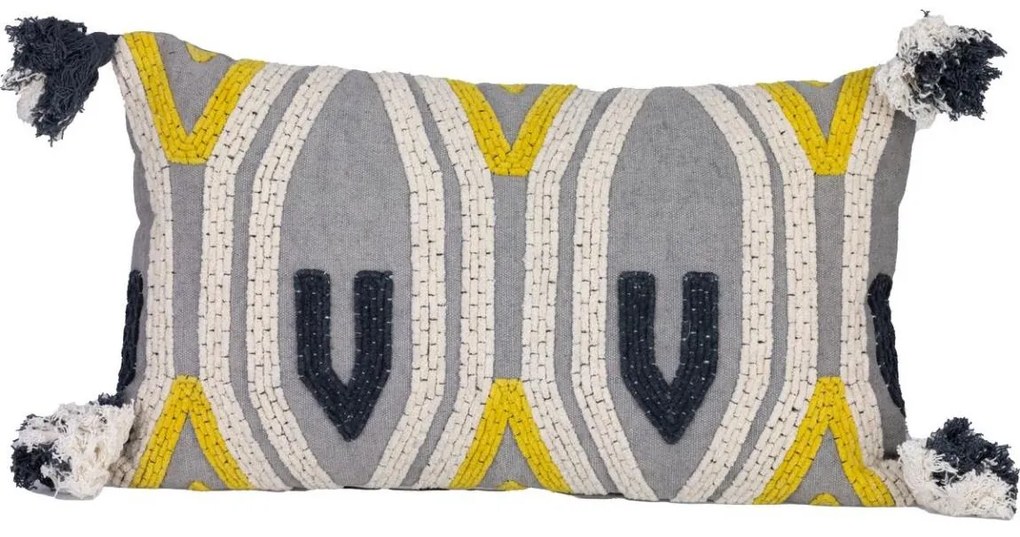 Eglo 420043 - Dekoračný vankúš CHEVERY 35x60 cm šedá/žltá