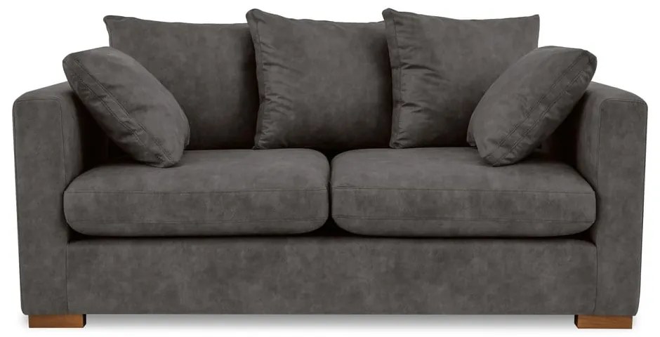 Antracitová pohovka z imitácie kože 175 cm Hamburg – Scandic