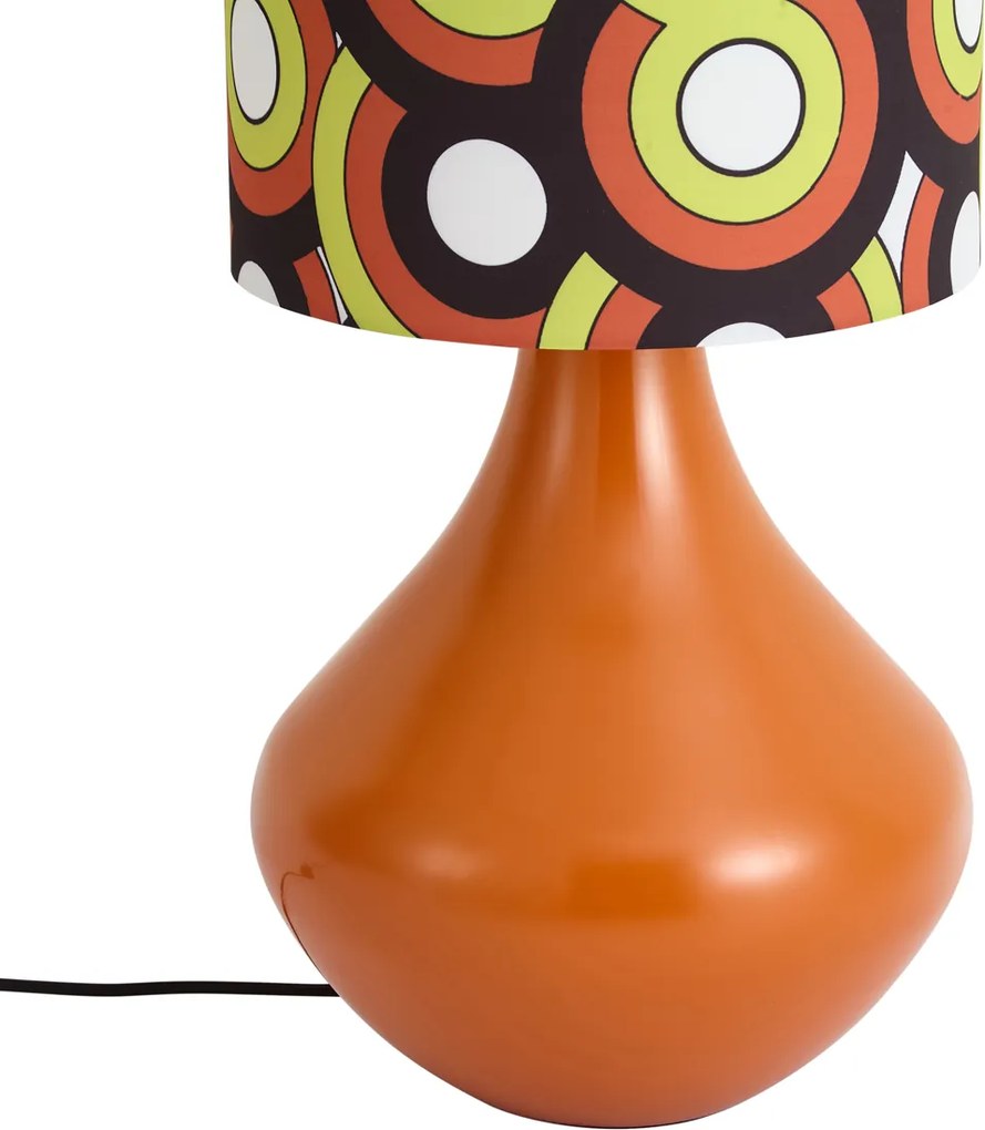 Retro stojaca lampa oranžová s látkovým tienidlom viacfarebná - Mina