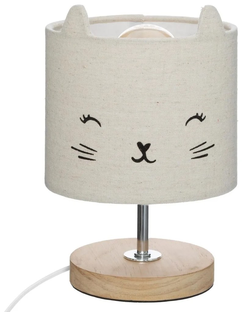 Detská nočná lampa mačka krémová