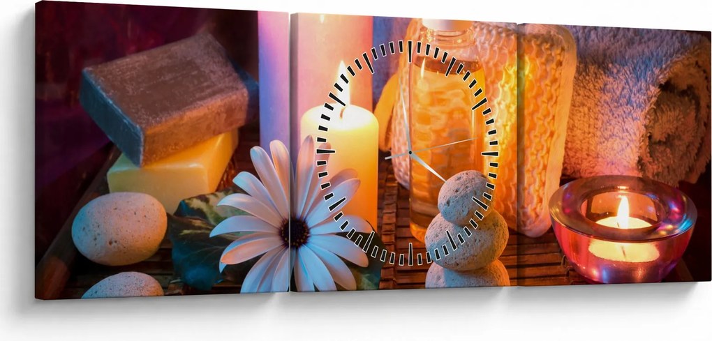 Obraz - Chvíľka odpočinku (s hodinami) (90x30 cm)