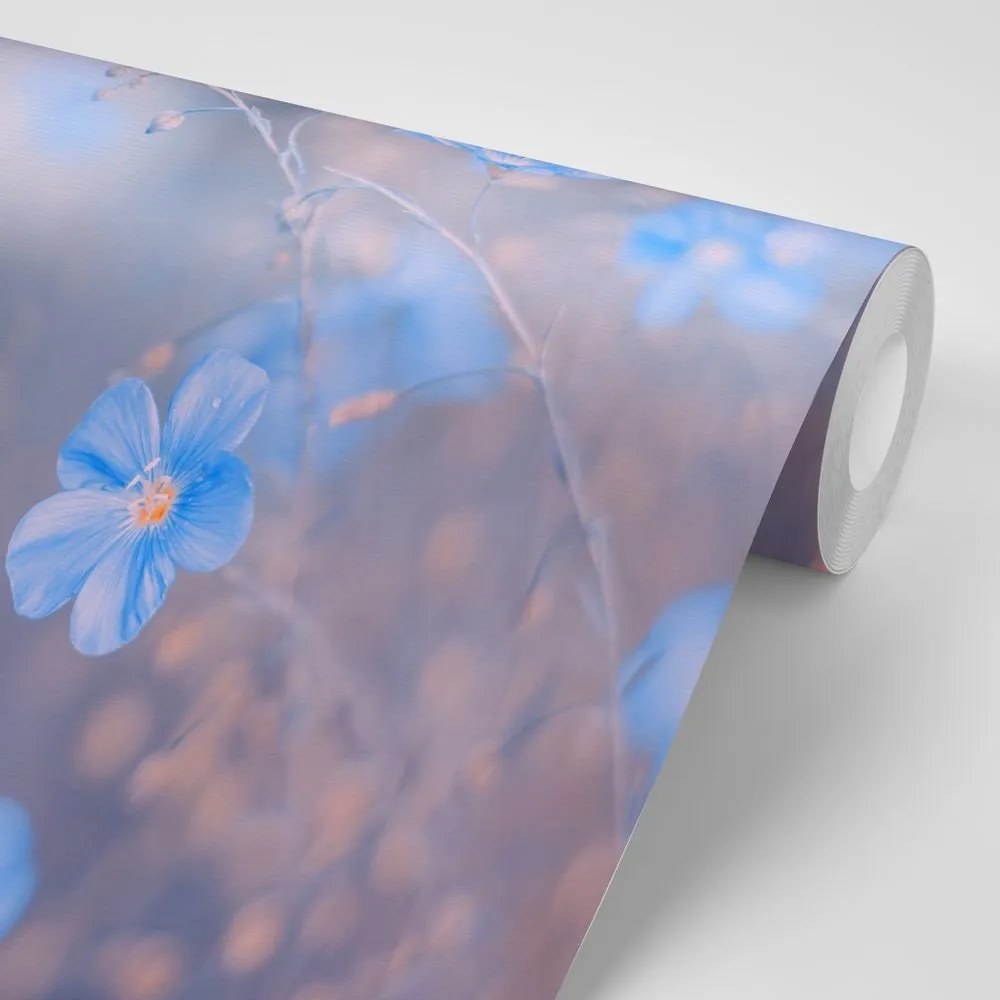 Samolepiaca fototapeta modré kvety na vintage pozadí - 150x100