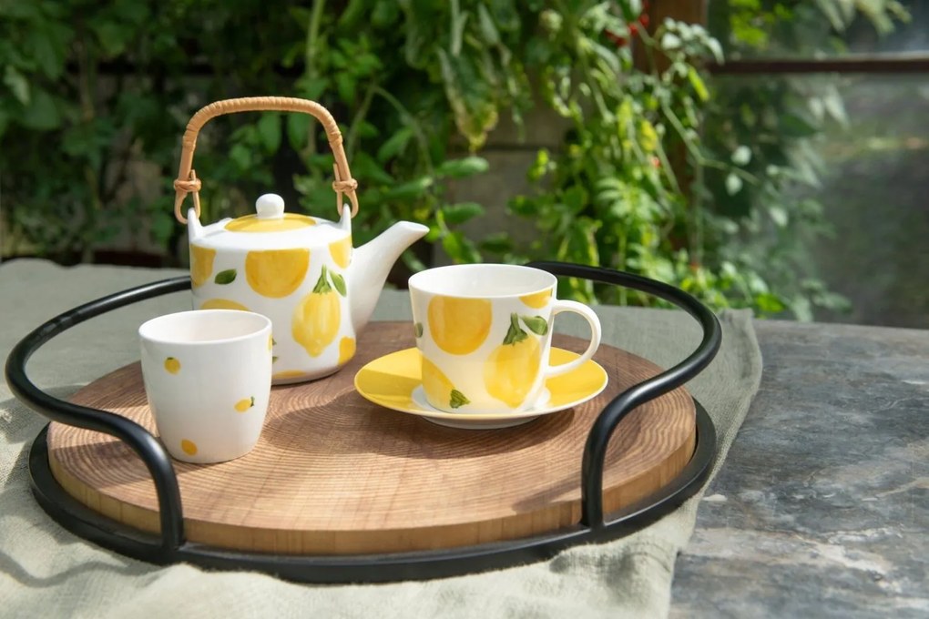 Set 2ks hrnček + kanvička s citrónmi Casa Limone - 16 * 11 * 12 cm / 600 ml