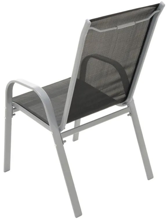 Garthen 40751 Záhradný skladací set stôl + 4 stohovateľné stoličky - čierna