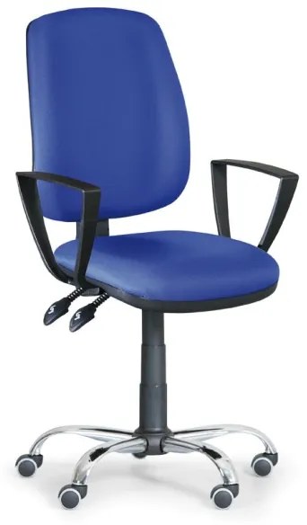 Antares Kancelárska stolička ATHEUS s podpierkami rúk, kovový kríž, modrá
