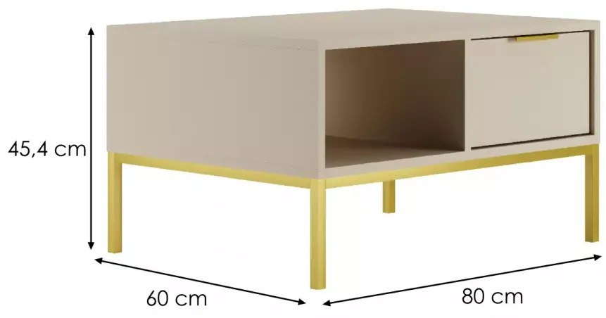 Konferenční stolek Austin 80 cm kašmír/zlatá