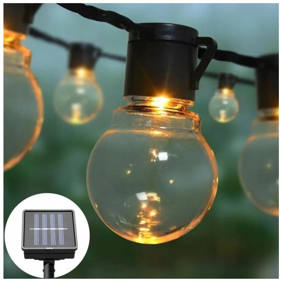 BERGE Solárne reťazové svetlo záhradné LED girlanda vonkajšie 5m 10LED IP44