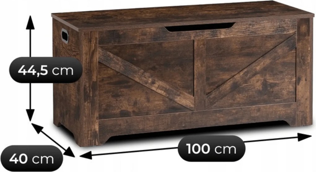 Skrinka na topánky CARLO 100 cm – rustikálny dub