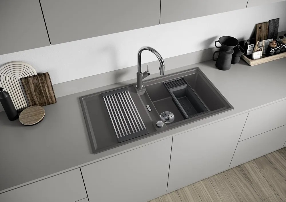 Blanco Adira XL 6 S, silgranitový drez 1000x500x200 mm, 1-komorový, biela, BLA-527621