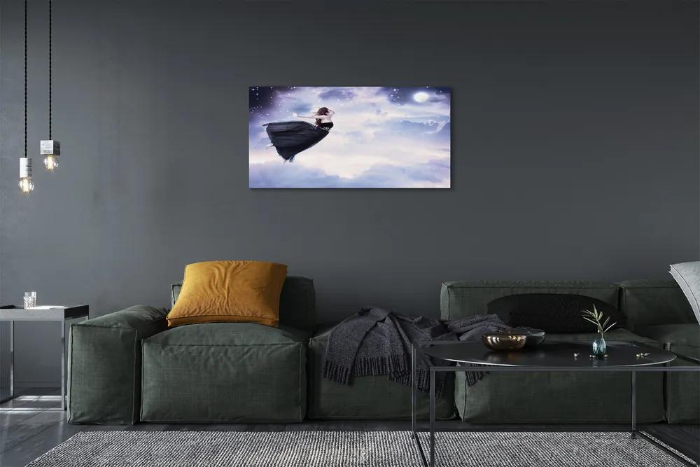 Obraz canvas Víla neba mraky polmesiac 125x50 cm