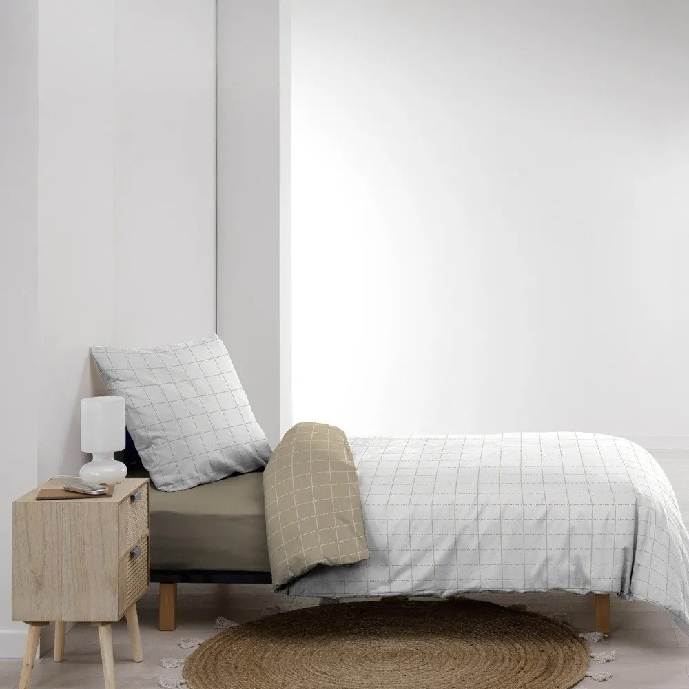 Biele/béžové bavlnené obliečky na jednolôžko 140x200 cm Cadria – douceur d'intérieur