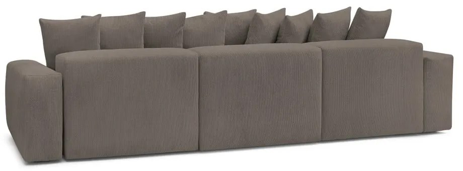 Sivo-hnedá menčestrová rohová pohovka Voltaire – Bobochic Paris