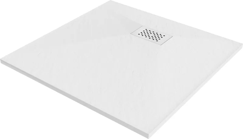 Mexen Hugo, štvorcová sprchová vanička SMC 70 x 70 cm, biela, biela krytka, 42107070-W