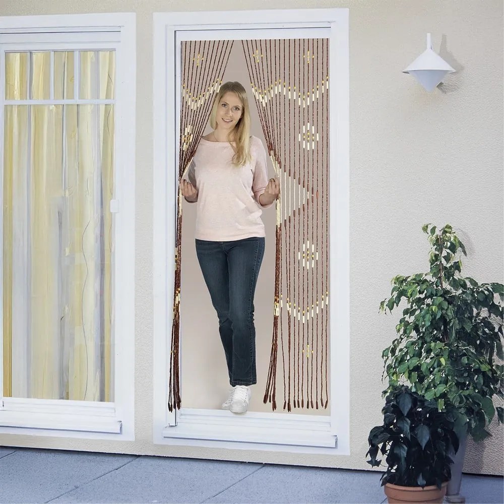 Bambusový záves do dverí v prírodnej farbe 90x200 cm Rhombus – Maximex