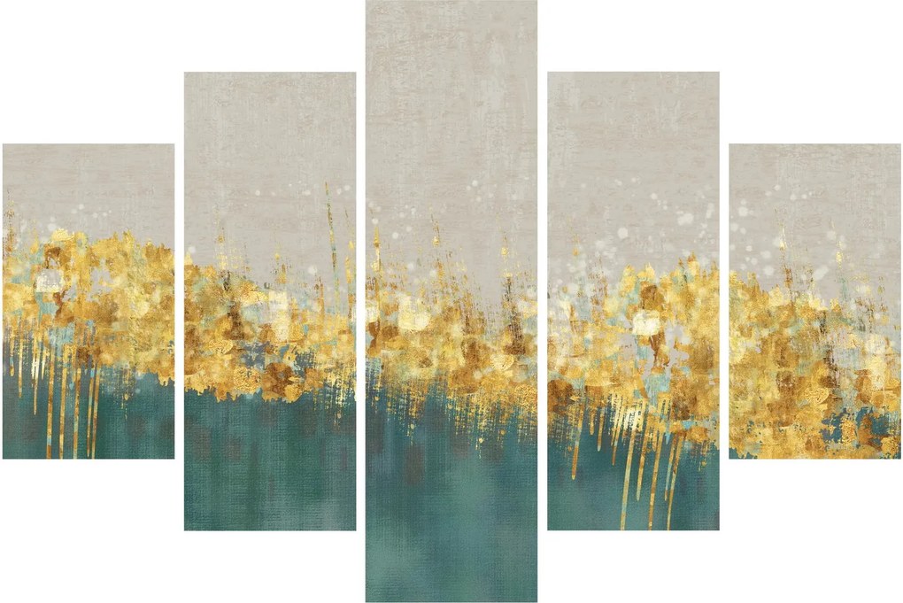 Obraz - Textúra so zlatým dekorom (150x105 cm)