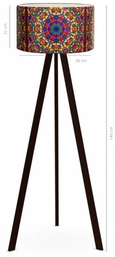 Stojacia lampa AYD 1xE27/40W/230V hnedá/pestrofarebná