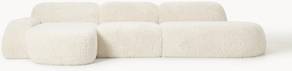 Modulárna plyšová rohová pohovka Wolke (4-miestna)
