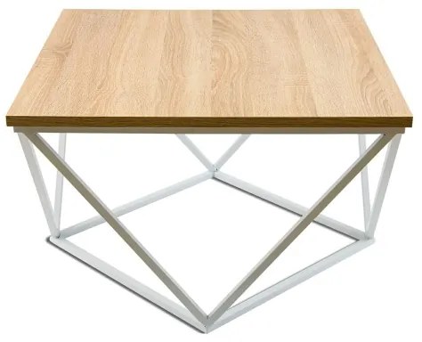 Konferenčný stolík CURVED 60x60 cm biela/béžová