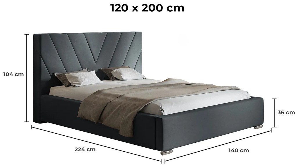 PROXIMA.store - Moderná čalúnená posteľ VIVIAN ROZMER: 160 x 200 cm, FARBA NÔH: wenge