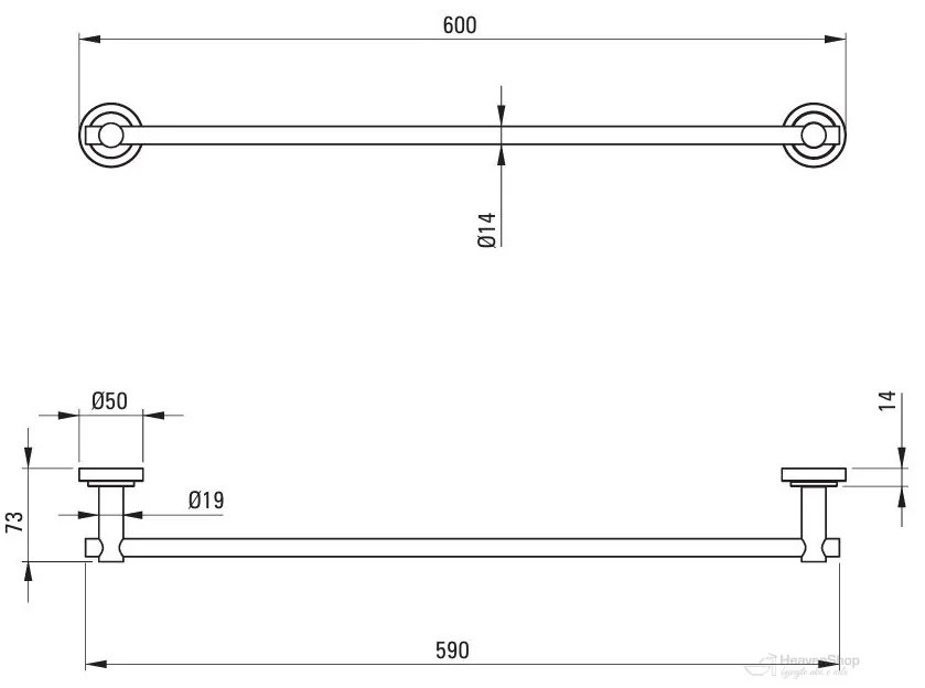 Deante Temisto, 1-radový vešiak na uterák 60cm, mosadzná, DEA-ADT_M621