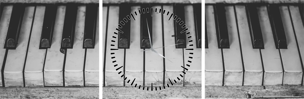 Obraz - Piano (s hodinami) (90x30 cm)