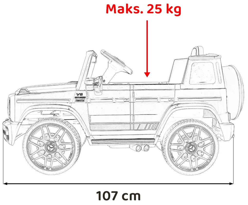 Elektrické autíčko Mercedes AMG G63 - červené