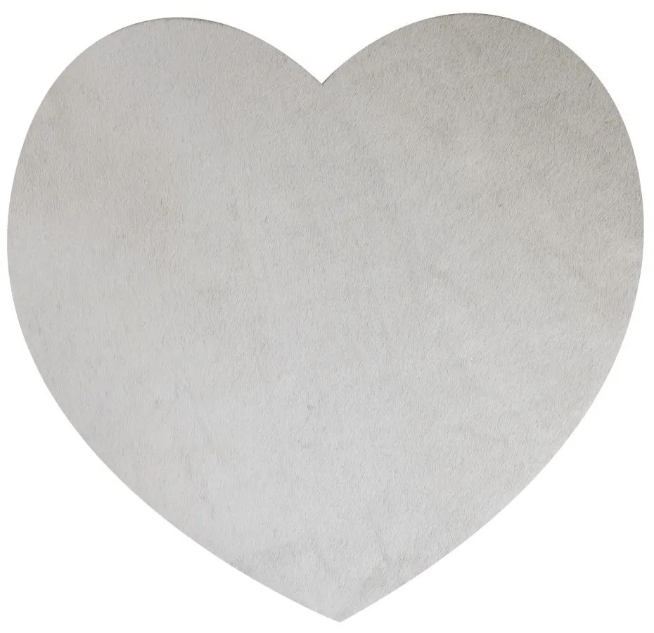 Šedé prestieranie z hovädzej kože v tvare srdca (bos taurus taurus) - 37 * 39 * 1cm