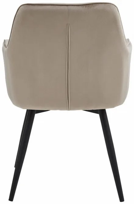 Jedálenská otočná stolička JORK360 zamatová, tmavobéžová (čierne nohy)