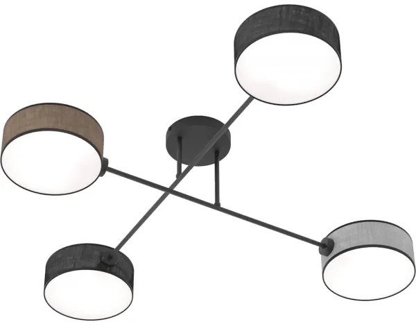 Prisadený luster MAGA 4xE14/10W/230V čierna/hnedá/sivá