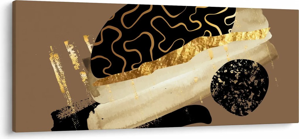 Obraz - Abstrakcia golden brown N⁰3 (120x50 cm)