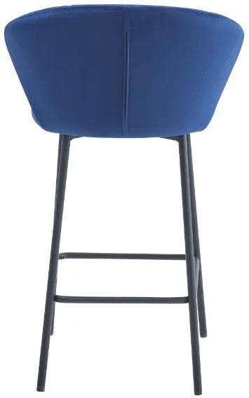 Zamatová barová stolička Bergamo modrá