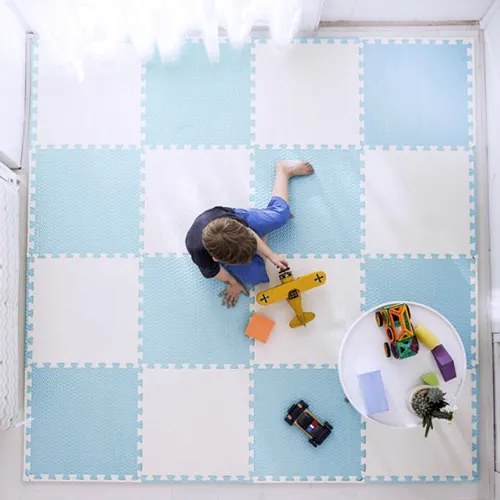 Ricokids veľká penová podložka na puzzle 60x60 cm 4 ks modrá a biela