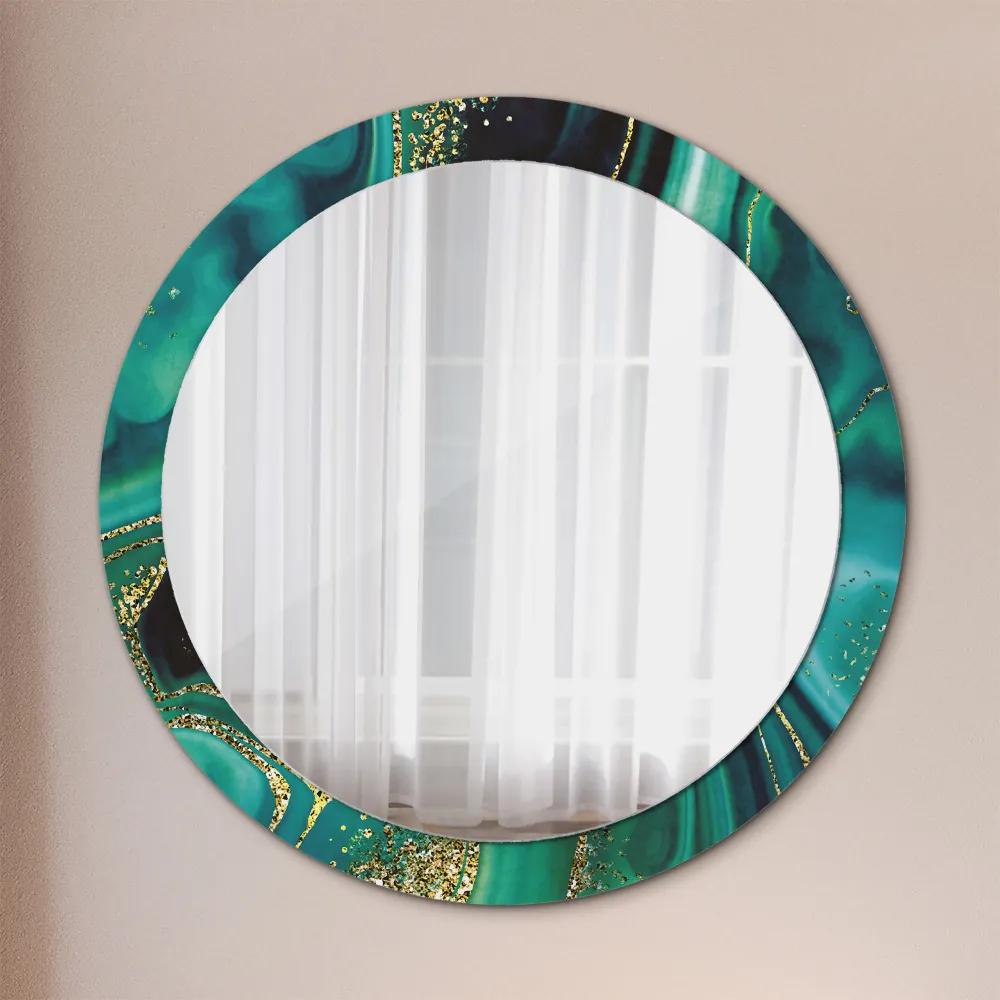 Okrúhle ozdobné zrkadlo Smaragdový mramor fi 90 cm
