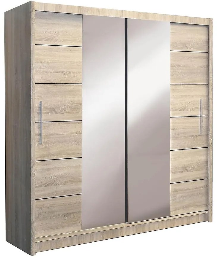 Skriňa Lizbona 2 203 cm dub sonoma s  zrkadlom