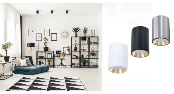 Bodové svietidlo CHLOE 1xGU10/35W/230V okrúhly matný chróm/zlatá