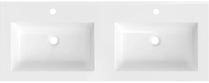 Mexen Otis, dvojumývadlo na zapustenie 121 x 46,5 cm, biela lesklá, 25181200D