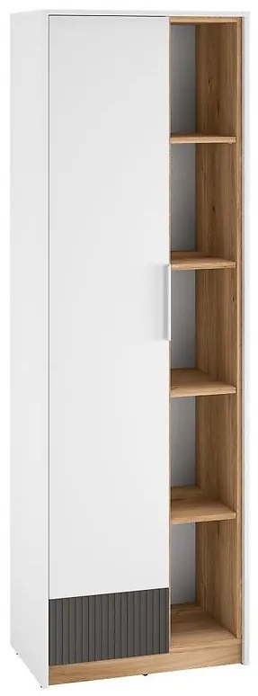 Regál Torino 04 biela/dub castello/grafit