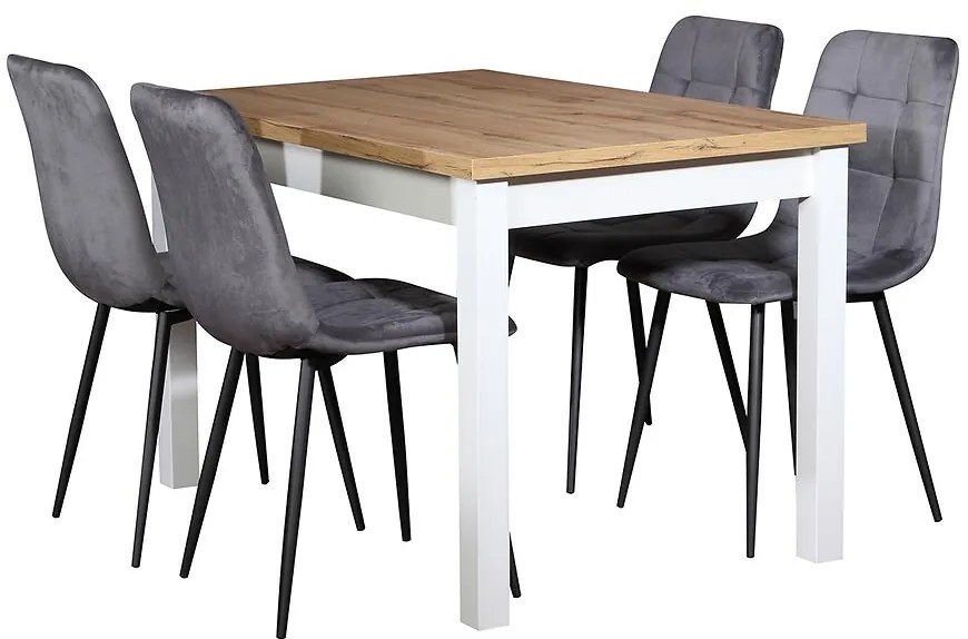 Jedálenská Zostava Fred 1+4 120x80 Artisan/biely