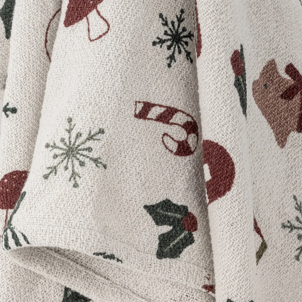 Bloomingville přehoz na postel Vianočný prehoz Yule z recyklovanej bavlny 160 x 130 cm