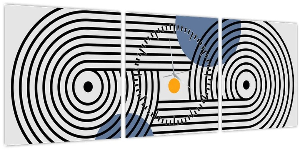 Obraz - Minimalistická abstrakcia N⁰3 (s hodinami) (90x30 cm)