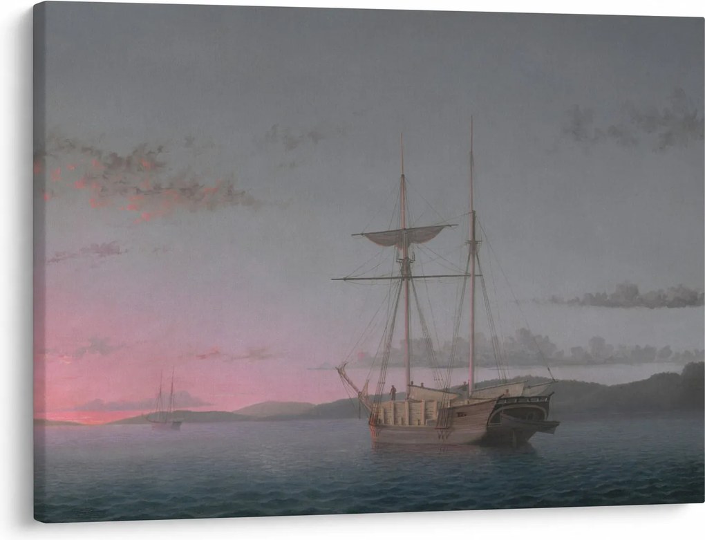 Obraz - Fitz Henry Lane, Lumber Schooners at Evening on Penobscot Bay, reprodukcia (70x50 cm)