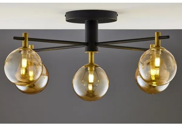 Jupiter 2032 - Prisadený luster FIGARO 5xG9/10W/230V čierna/zlatá/béžová