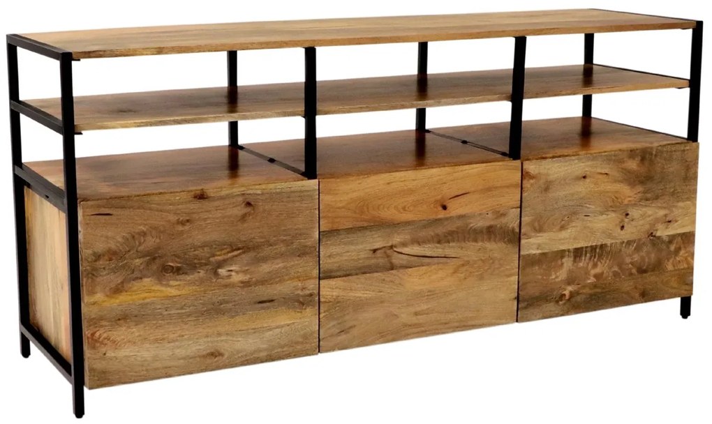 furniture-nabytek.cz - TV stolík masív kov a drevo mango 160x75x45